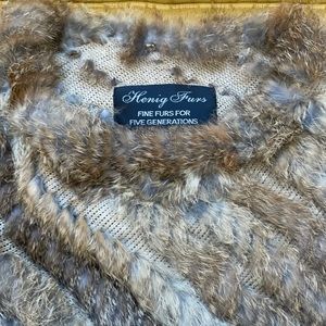 Knitted Rabbit Fur Poncho